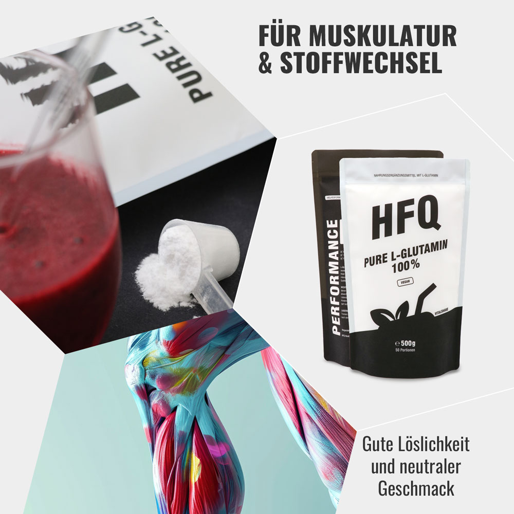HFQ Vitalshake L-Glutamin für Muskulatur und Stoffwechsel