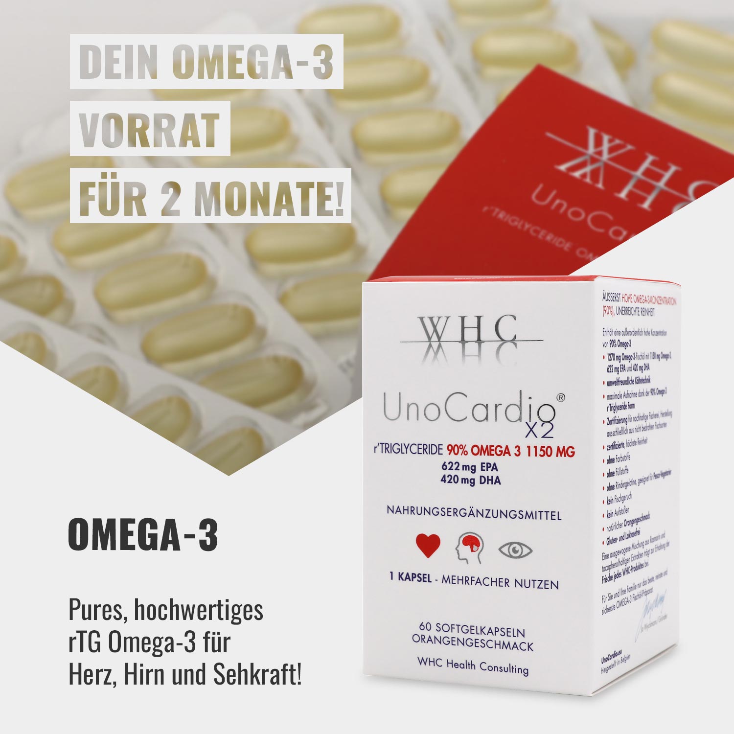 WHC UnoCardio X2, Omega-3 Kapseln