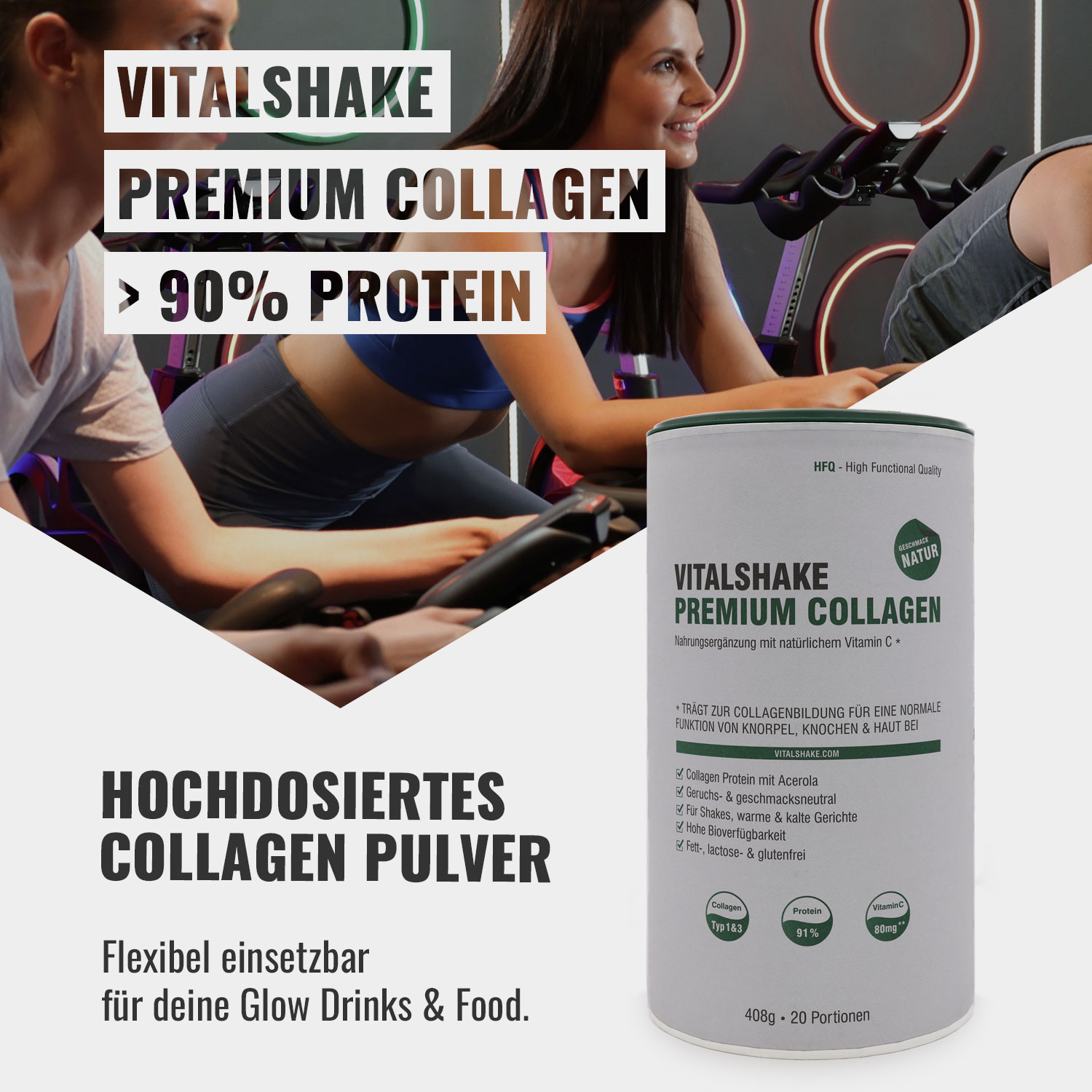 Vitalshake Premium Collagen Pulver HFQ