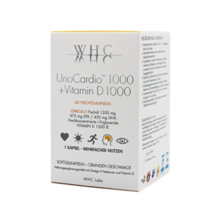 UnoCardio 1000 + Vitamin D 1000 – Omega-3 Kapseln von WHC